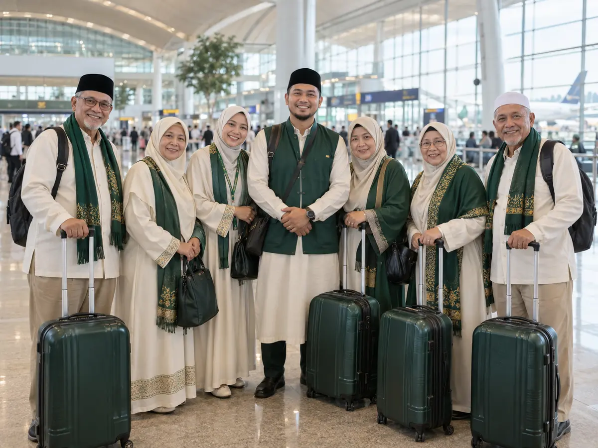 Jamaah Umrohplus bersama pendamping perjalanan